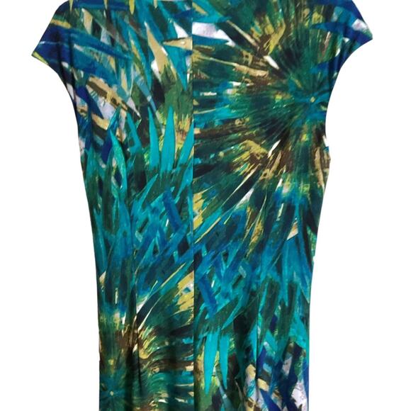 Jones New York Dress Women's Size 8 Multicolor Sheath Surplice Stretch Tropical - Picture 11 of 13